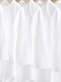 Next Blanc - Manches longues Rib Bébé Body 5 Pack