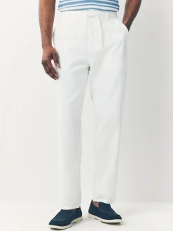 Next Blanc - Pantalon en mélange de lin Outlet