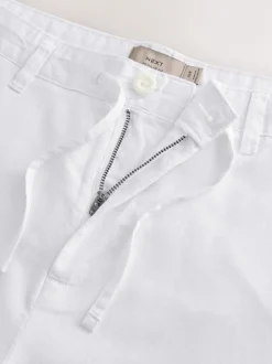 Next Blanc - Pantalon en mélange de lin Outlet