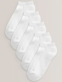 Next Blanc - Paquet de 5 chaussettes d'entraînement à semelle coussinée en coton riche Online