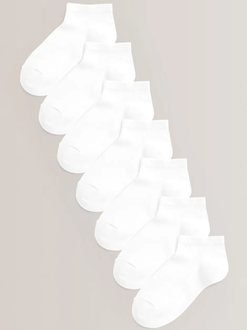 Next Blanc - Paquet de 7 chaussettes d'entraînement en coton riche Outlet