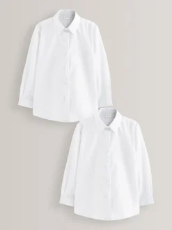 Next Blanc - Paquet de 2 chemises d'école à manches longues (3-18ans) Best