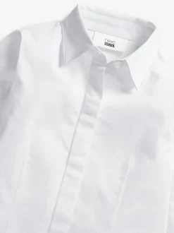 Next Blanc - Paquet de 2 chemises d'écolier à manches longues en coton riche extensible (3-18ans) Discount