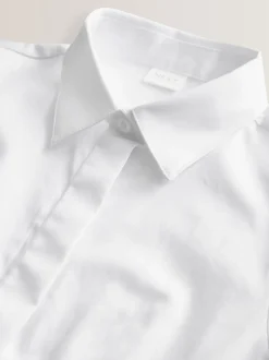 Next Blanc - Paquet de 2 chemises d'écolier à manches longues en coton riche extensible (3-18ans) Discount