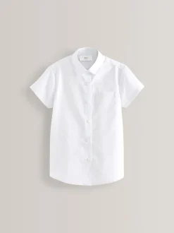 Next Blanc - Paquet de 2 Manches courtes Chemise d'écolier à col arrondi (3-16ans) Best