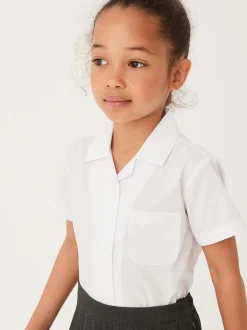 Next Blanc - Paquet de 2 Manches courtes Revere School Collar Shirts (3-17ans) Online