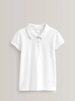 Next Blanc - Paquet de 5 Polo Manches courtes 100% coton (3-16ans) New