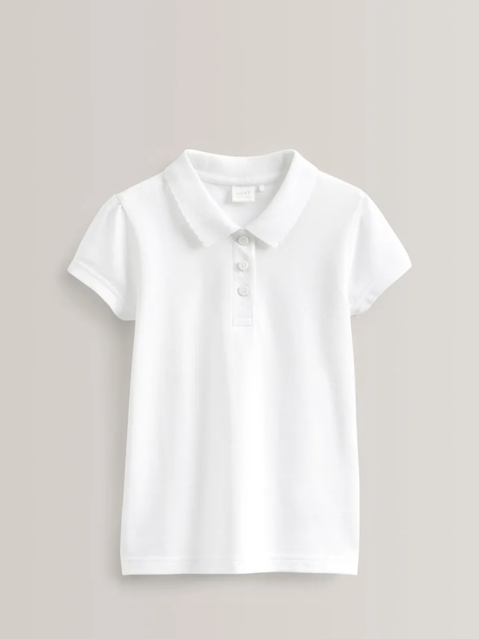 Next Blanc - Paquet de 5 Polo Manches courtes 100% coton (3-16ans) New