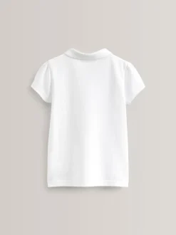 Next Blanc - Paquet de 5 Polo Manches courtes 100% coton (3-16ans) New