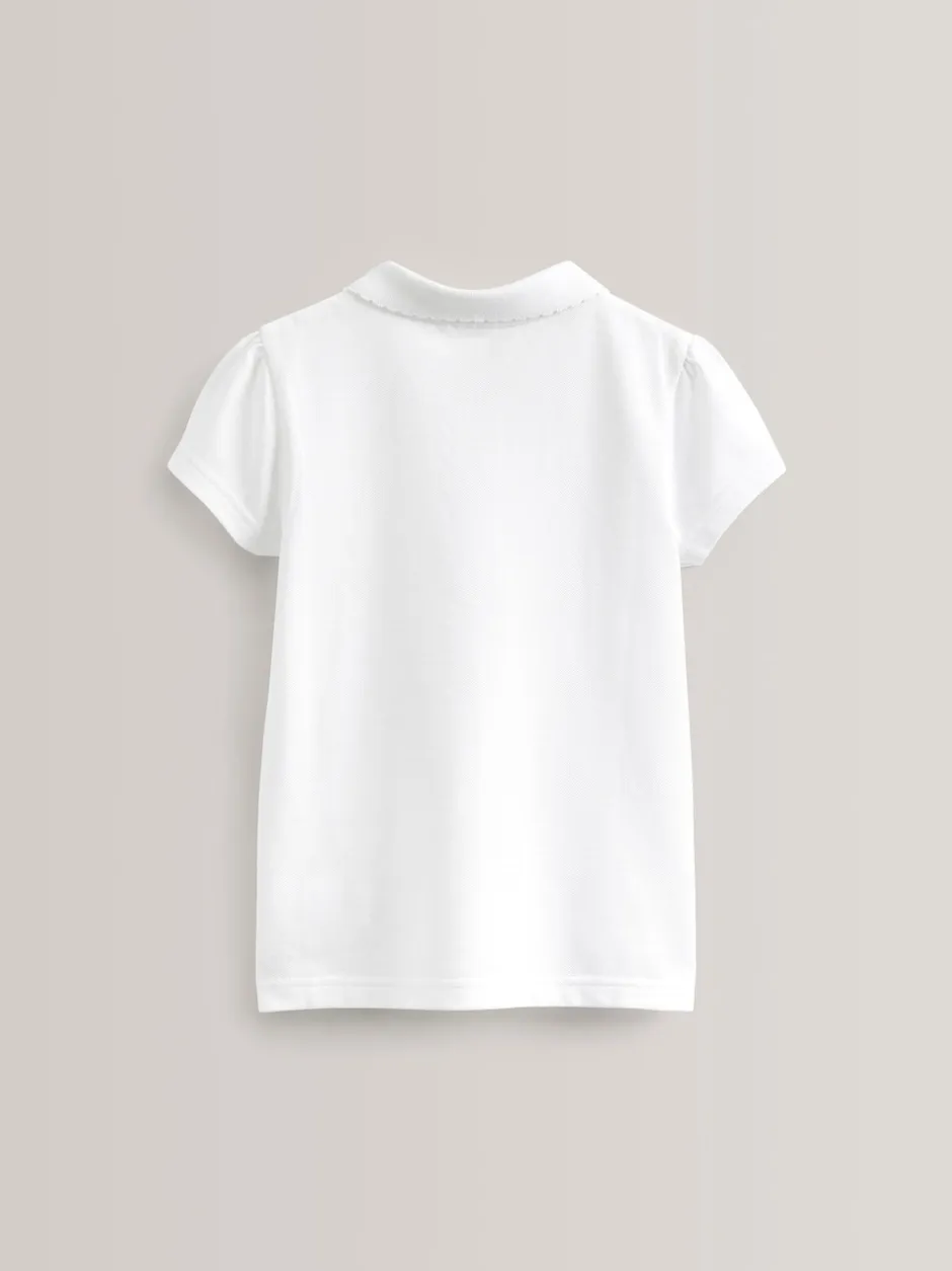 Next Blanc - Paquet de 5 Polo Manches courtes 100% coton (3-16ans) New