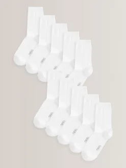 Next Blanc - 10{Paquet de chaussettes en coton riche Clearance