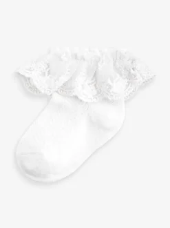 Next Blanc - Paquet de chaussettes en dentelle d'occasion 1 (0mois-2ans) Clearance