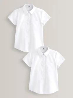 Next Blanc - 2{Paquet de chemises scolaires Manches courtes (3-18ans) New