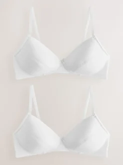 Next Blanc - Paquet de soutiens-gorge d'entraînement 2 Clearance