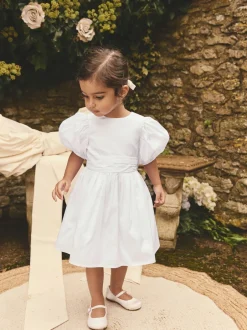 Next Blanc - Peignoir Flower Girls en taffetas Noeud (3mois-8ans) Best