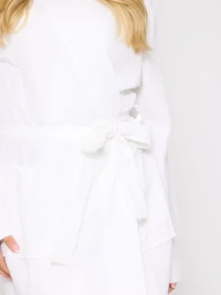 Loungeable - Peignoir gaufré 100% coton Blanc Outlet