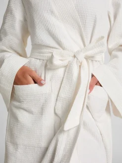 Hunkemoller Blanc - Peignoir Hunkemöller gaufré blanc
