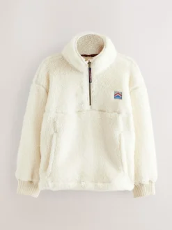 Superdry - Polaire quart zippée Blanc Sale