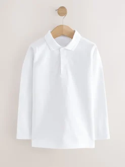 Next Blanc - Polo à manches longues pour l'école, lot de 2 (3-16ans) Hot