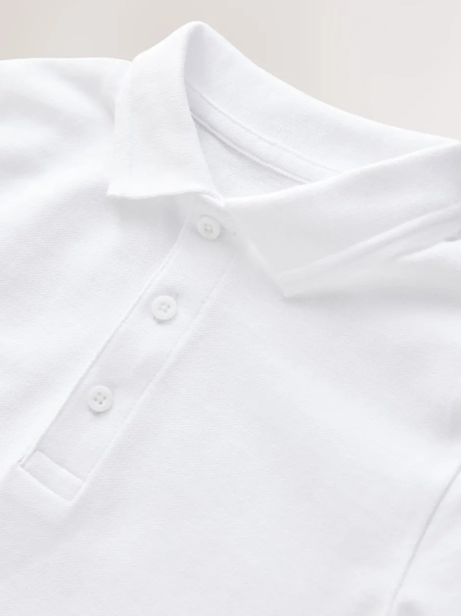 Next Blanc - Polo à manches longues pour l'école, lot de 2 (3-16ans) Hot
