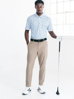 Next Blanc - Polo de golf à imprimé géométrique actif New