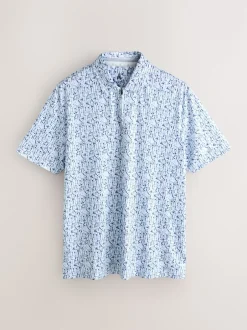 Next Blanc - Polo de golf à imprimé géométrique actif New