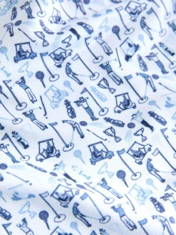 Next Blanc - Polo de golf à imprimé géométrique actif New