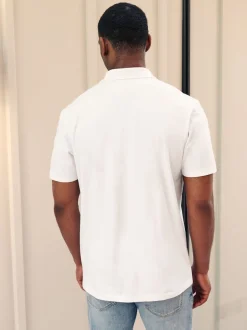 Next - Polo en jersey Manches courtes 3 Pack Blanc Clearance