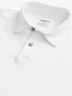 Next - Polo en jersey Manches courtes 3 Pack Blanc Clearance
