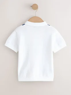 Next Blanc - Polos à col zippé en coton 100% (3mths-7yrs) Outlet