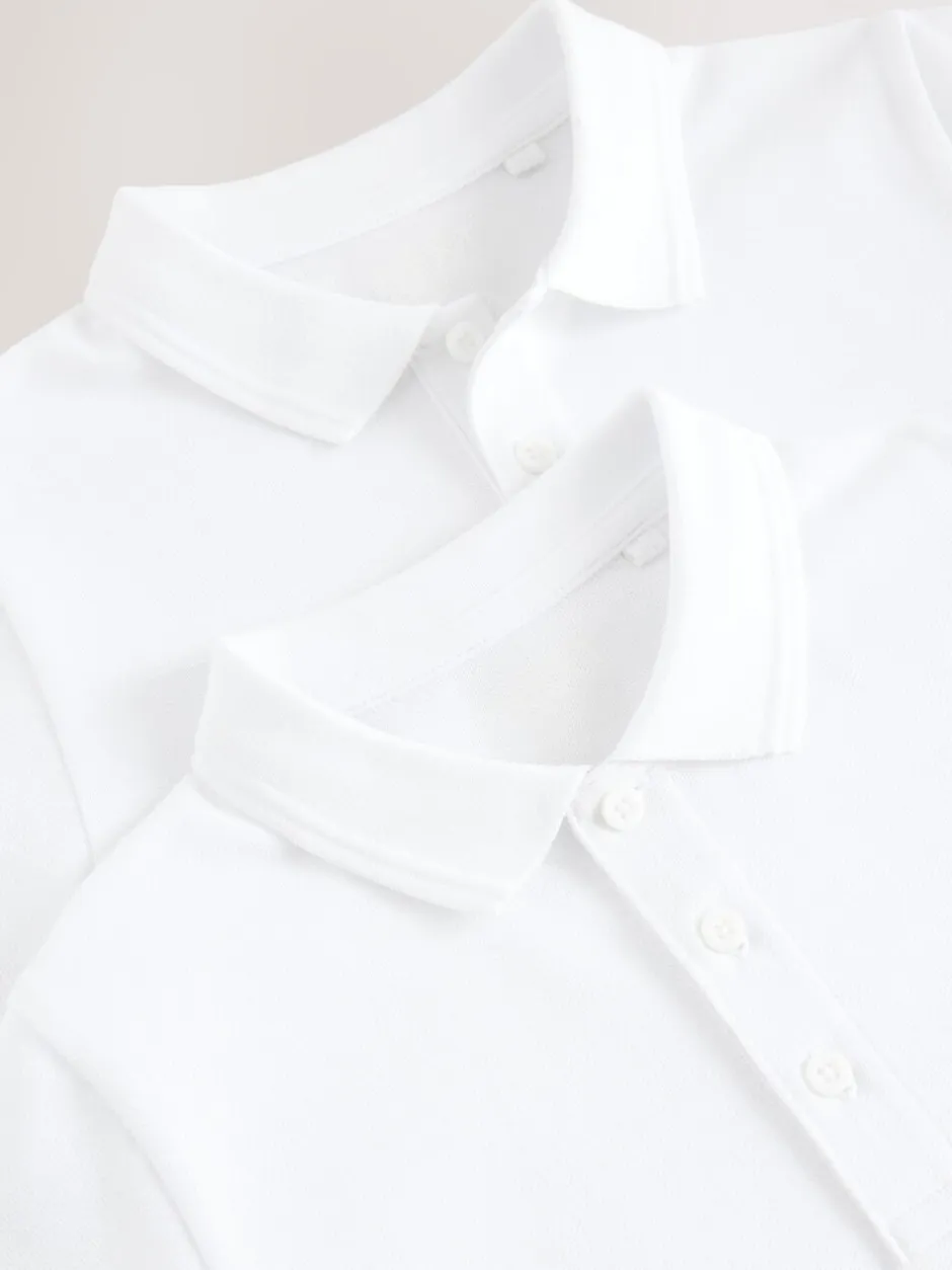 Next Blanc - Polos en coton à manches courtes pour l'école, lot de 2 (3-16ans) Hot
