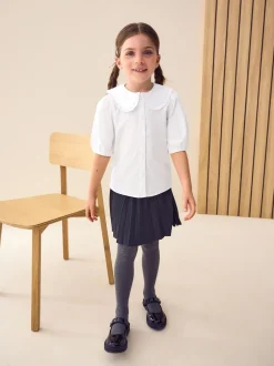 Next Blanc - Premium Cotton Rich Frill Col School Chemisiers (3-14yrs) Clearance