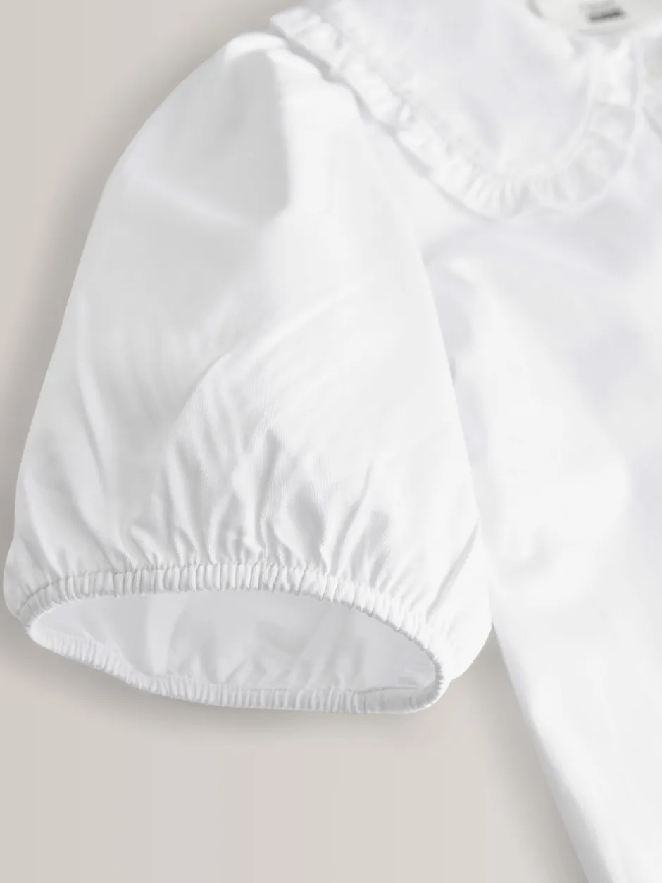Next Blanc - Premium Cotton Rich Frill Col School Chemisiers (3-14yrs) Clearance