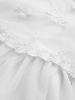 Next Blanc - Robe de fleur en maille (3-16ans) Clearance