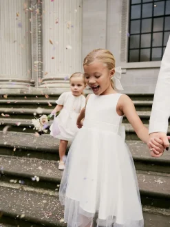 Next Blanc - Robe Nœud pour Fille Fleurie (3mths-16yrs) Best