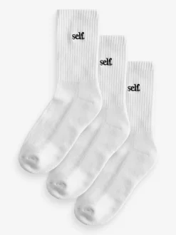 self. - Chaussettes de cheville Cushion Sole Lounge 3 Pack Blanc Best