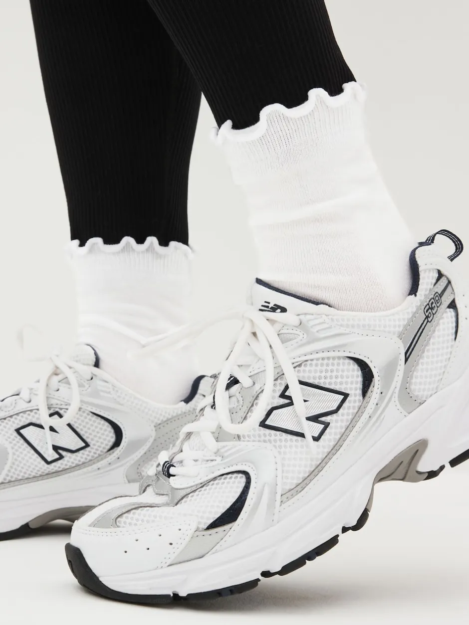 Next Blanc - Semelle de coussin à volants Chaussettes 4 Lot Clearance