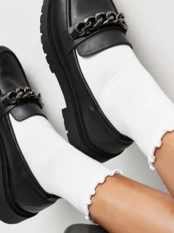 Next Blanc - Semelle de coussin à volants Chaussettes 4 Lot Clearance