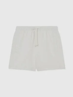 Reiss Blanc - Short gaufré Tavola à cordon de serrage New