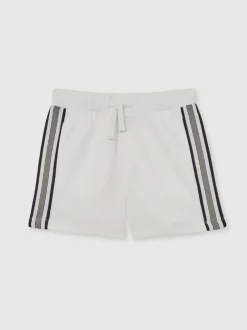 Reiss Blanc - Short Terry texturé à bandes latérales Hot
