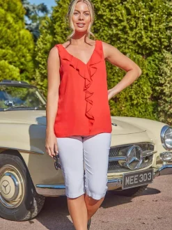 Roman - Short stretch longueur genoux Blanc Online