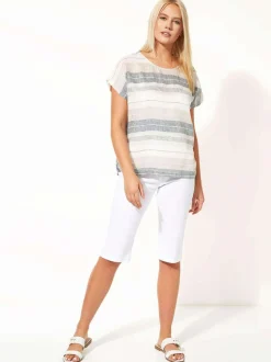 Roman - Short stretch longueur genoux Blanc Online
