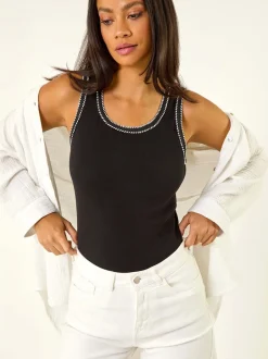 Roman Blanc - Shorts taille haute en denim extensible Hot