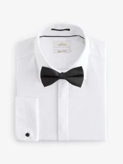 Next Blanc - Signature Coton égyptien Chemises et cravates Nœud de soie