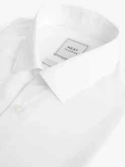 Next Blanc - Skinny Fit (Skinny Fit) - Chemises intelligentes faciles d’entretien à poignets simples New