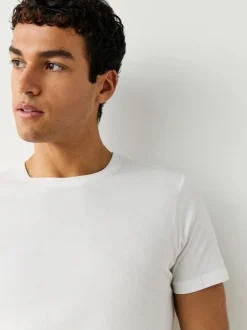 Next Blanc - Slim Fit (Slim Fit) - T-shirts de superposition en coton 100 %, lot de 2