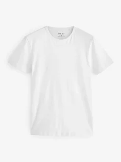 Next Blanc - Slim Fit (Slim Fit) - T-shirts de superposition en coton 100 %, lot de 2