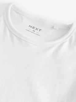 Next Blanc - Slim Fit (Slim Fit) - T-shirts de superposition en coton 100 %, lot de 2
