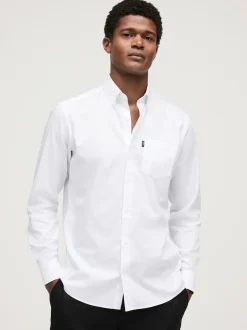 Next - Slim Fit (Slim Fit) - Chemises Oxford boutonnées Easy Iron Blanc Discount