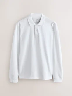 Next Blanc - Slim Fit (Slim Fit) - Polo à manches longues en piqué Hot